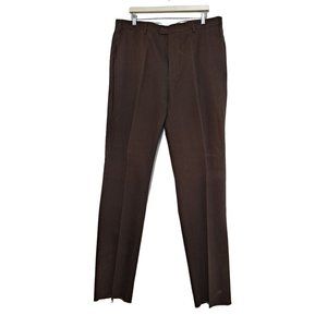 Y2K Scott Barber Dress Pants Size 40 Classic 90s Slacks 100% Cotton Brown